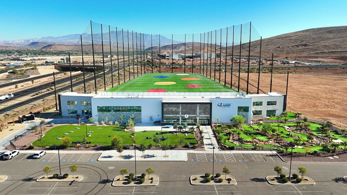 Crush entertainment venue with rooftop driving range and mini golf